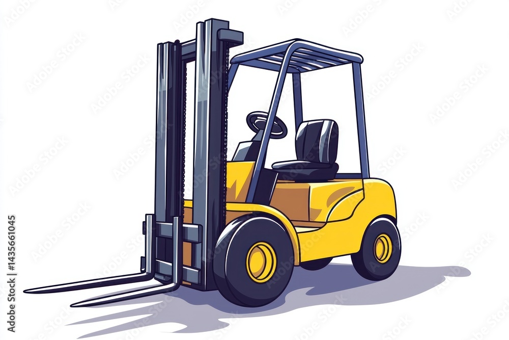 Yellow Forklift Truck isolated on white. Forklift . Construction Vehicle. Industrial Forklift Machine. Heavy Forklift Truck on white. Forklift Truck isolated on white. Logistic and Cargo Concept. Yellow Forklift Truck isolated on white. Forklift . Construction Vehicle. Industrial Forklift Machine. Heavy Forklift Truck on white. Forklift Truck isolated on white. Logistic and Cargo Concept.