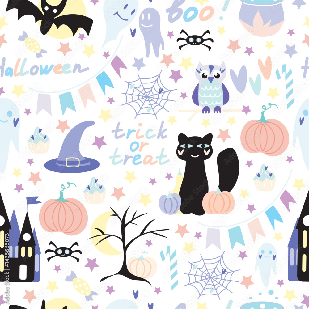 Halloween seamless pattern in vector Halloween seamless pattern in vector