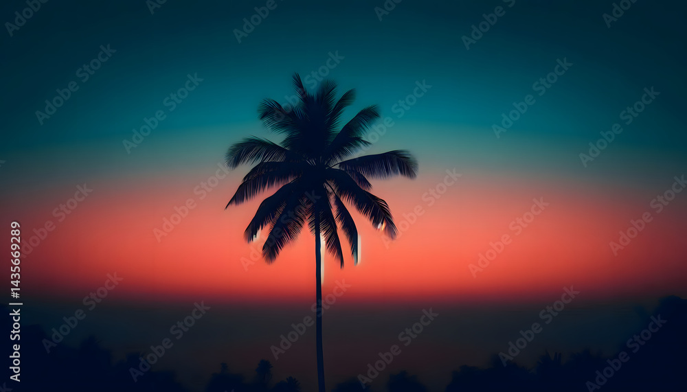 Obraz premium sunrise behind coconut tree