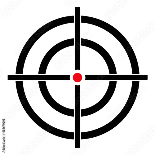 Target Aim Symbol Black And White Illustration With Red Center Accuracy Concept