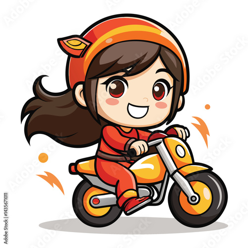 Cute girl riding a motorcycle (1)