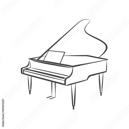 grand piano vector illustration