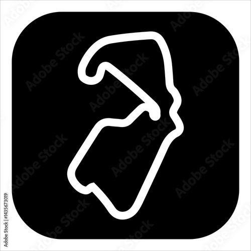 Quadro su tela silverstone glyph icon vector illustration isolated on white background