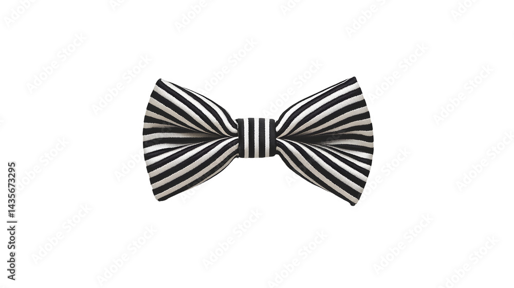Naklejka premium Stylish black and white striped bow tie (2)
