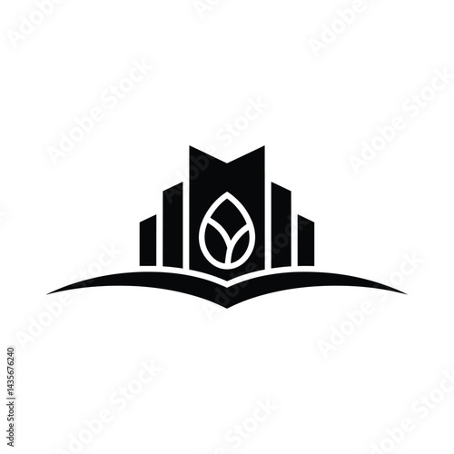 Eco Friendly Architecture Logo Featuring a Leaf, Green Building Architecture Logo Concept