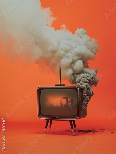 Wallpaper Mural Retro TV, Polluting Smoke Torontodigital.ca