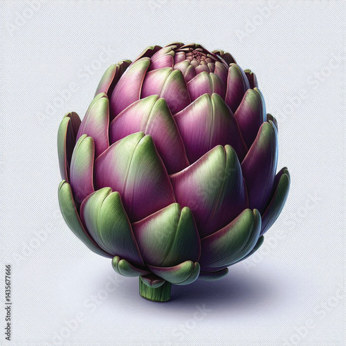 Fresh Artichoke Isolated on White Background with Transparent Effect 