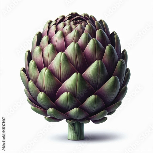 Fresh Artichoke Isolated on White Background with Transparent Effect 