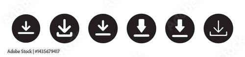 Download button icon set. Arrow download symbols. Save or upload file.download button Collection, Vector illustration eps 10.
