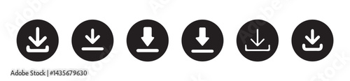 Download button icon set. Arrow download symbols. Save or upload file.download button Collection, Vector illustration eps 10.
