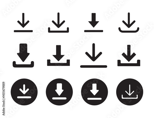 Download and upload icon vector. symbol, sign. Download icon files. Software download icon . Web icon set . Icons collection. Vector illustration eps 10.