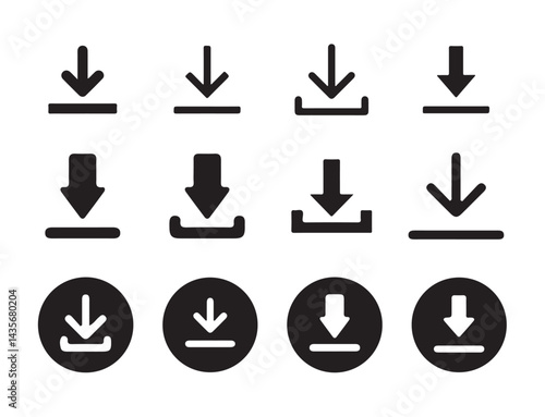 Download and upload icon vector. symbol, sign. Download icon files. Software download icon . Web icon set . Icons collection. Vector illustration eps 10.
