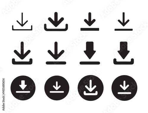 Download and upload icon vector. symbol, sign. Download icon files. Software download icon . Web icon set . Icons collection. Vector illustration eps 10.