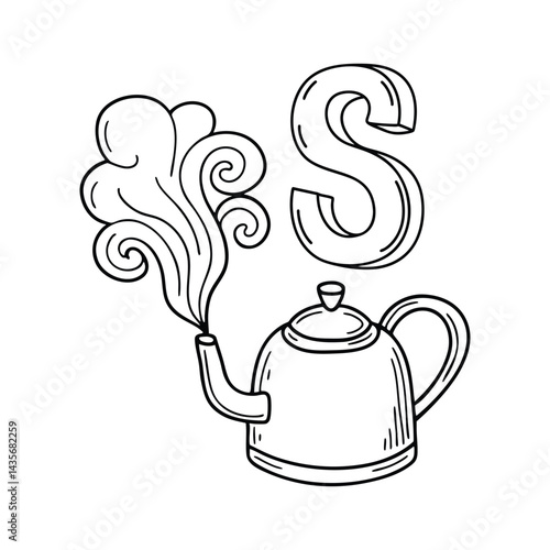 An illustration of letter S stand for Steam