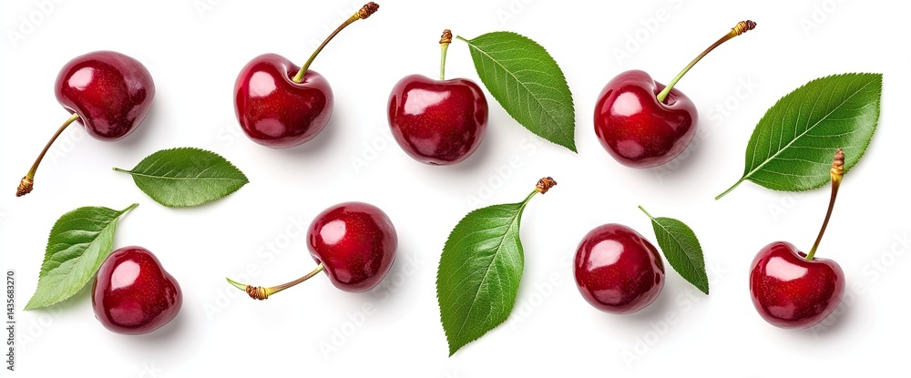 Fresh Cherries with Leaves (7) Fresh Cherries with Leaves (7)