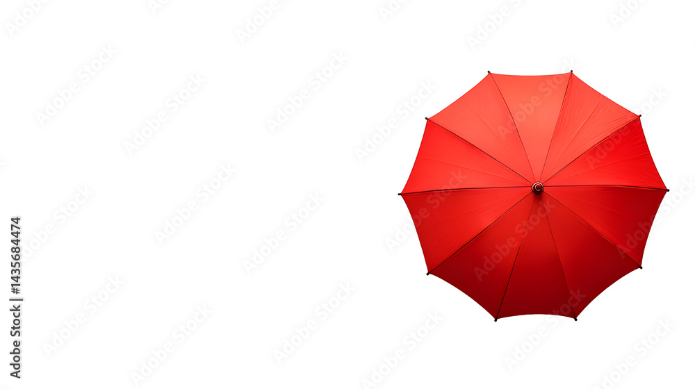 Red umbrella against black background Red umbrella against black background