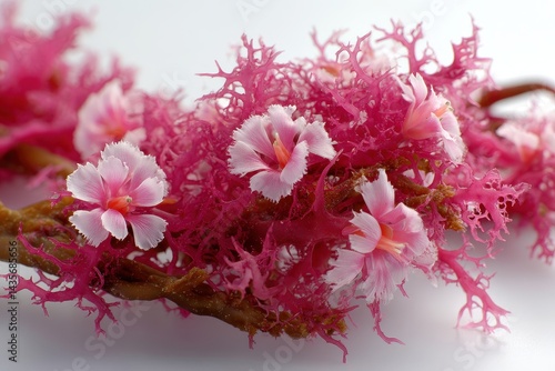 Isolated Pink Irish Moss Blooms: Spring Nature's Floral Delight Against a White Background