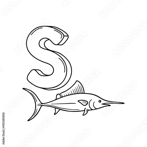 An illustration of letter S stand for Swordfish