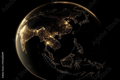 Illuminated Earth, Focusing on Asia