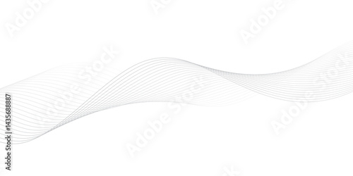 abstract Grey wave line background on white background.	