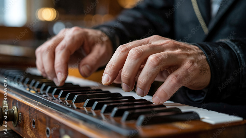 Obraz premium Fingers trembling slightly from hours of practice