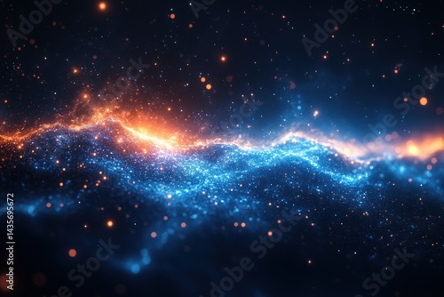 Wallpaper Mural Dynamic interplay of luminous particles in cosmic space. Torontodigital.ca