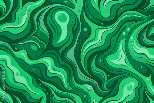 Abstract green marble waves. Vector background