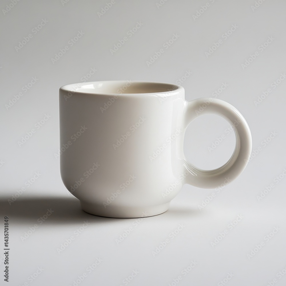 Obraz premium Simple, stylish ceramic mug. Its clean lines and neutral color make it a versatile choice for any beverage or occasion.