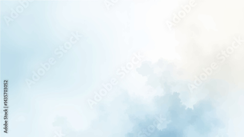 Light sky blue and white color shade. Brown sepia beige nude gray white abstract watercolor pattern. Elegant art background. Paper brush stain splash. Blank template design