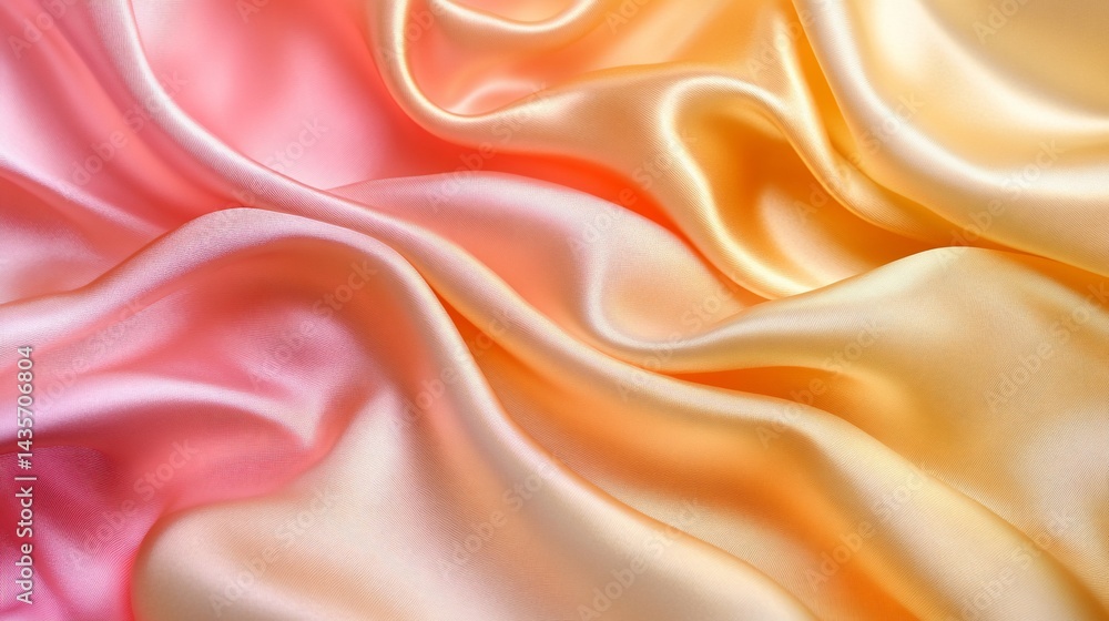 Obraz premium Radiant silk waves in peach and pink