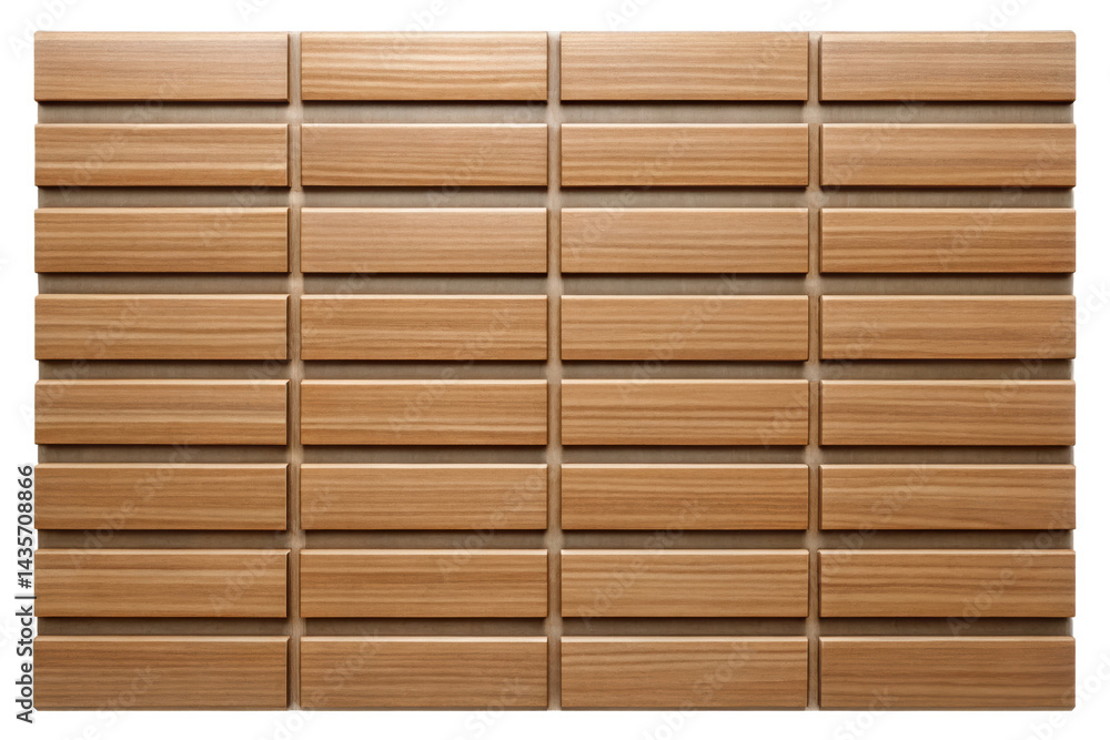 Natural wooden wall panels for modern interior decor on a transparent background Natural wooden wall panels for modern interior decor on a transparent background