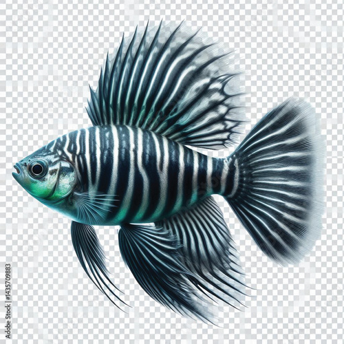 Zebrafish (Danio rerio) Freshwater Aquarium Fish Isolated on White Background