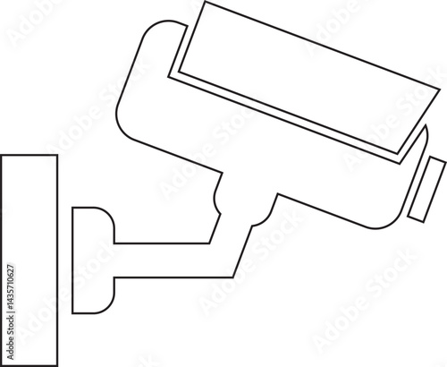 Outline Illustration of a Wall Mounted Security Camera for Surveillance Designs