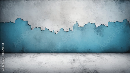 Abstract Old wall texture cement sky blue and white background  dark color.