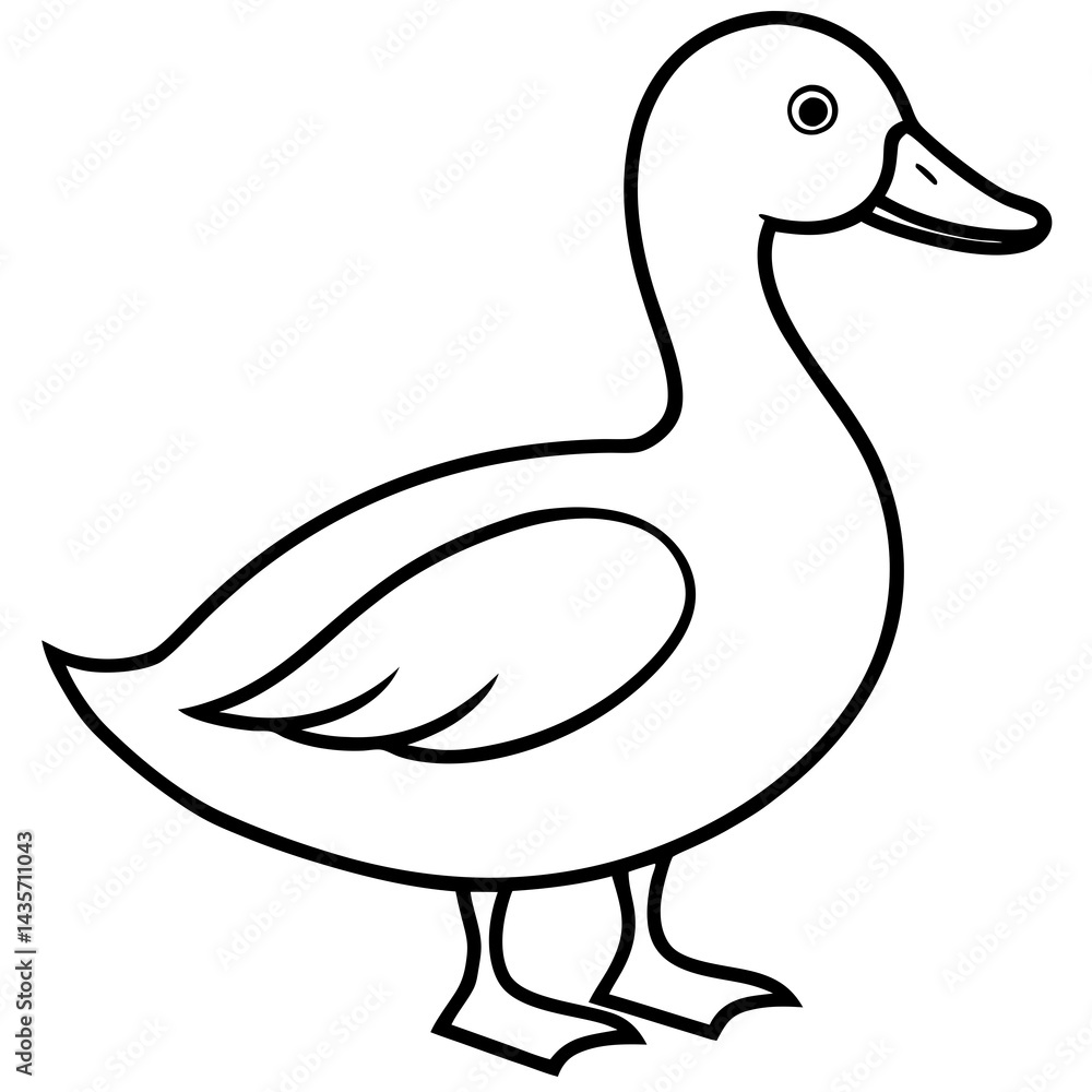 Obraz premium Stylish Duck Vector Line Art