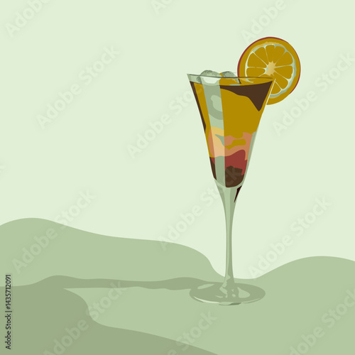 Refreshing Cocktail Vector SVG Illustration