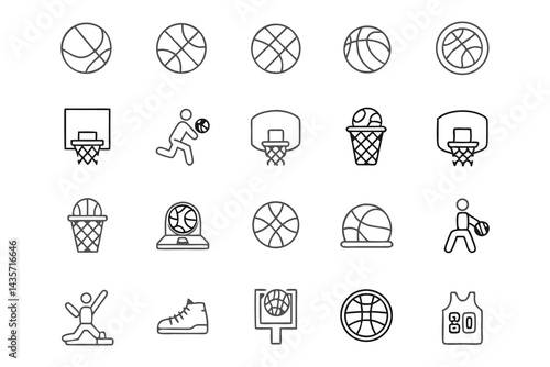 Basketball icon set