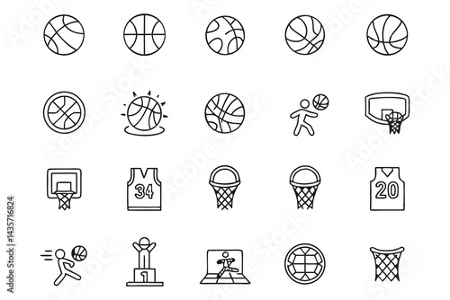 Basketball icon set