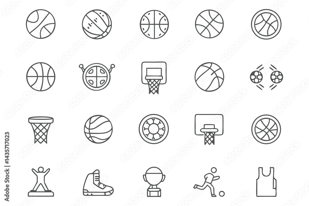 Basketball icon set Basketball icon set