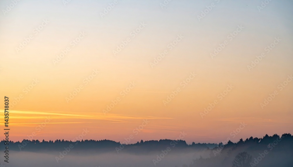 Fototapeta premium Serene sunrise over misty landscape nature scene tranquil environment outdoor viewpoint captivating dawn colors