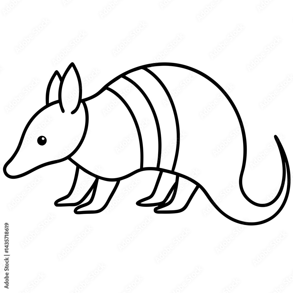 Fototapeta premium Stylized Armadillo Outline Design