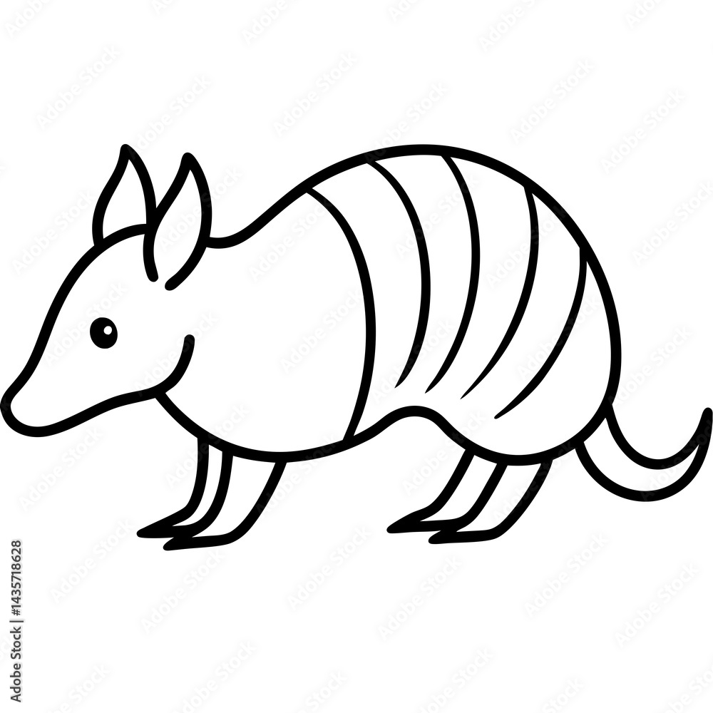 Fototapeta premium Stylized Armadillo Outline Design