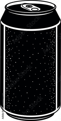 Soda Can Silhouette Vector – Simple Black Beverage Container