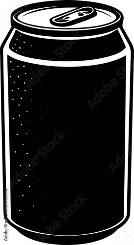 Soda Can Silhouette Vector – Simple Black Beverage Container