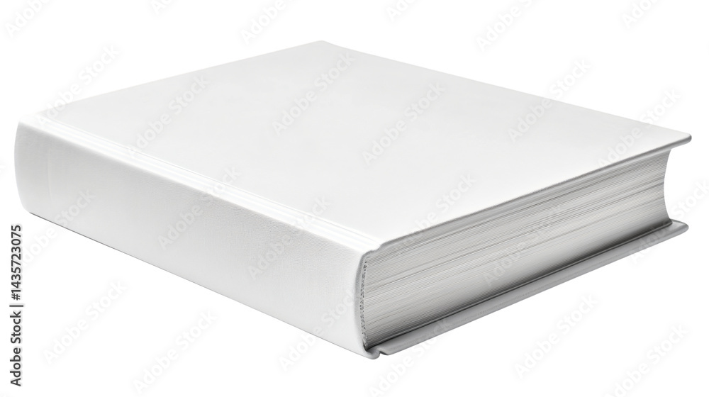 Clean White Book on White Background: Professional Blank Workbook for Design Mockups Clean White Book on White Background: Professional Blank Workbook for Design Mockups