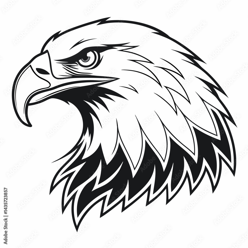 Obraz premium Eagle Icon Printable Design Patriotic Digital Art for Shirts, Posters, and Crafts