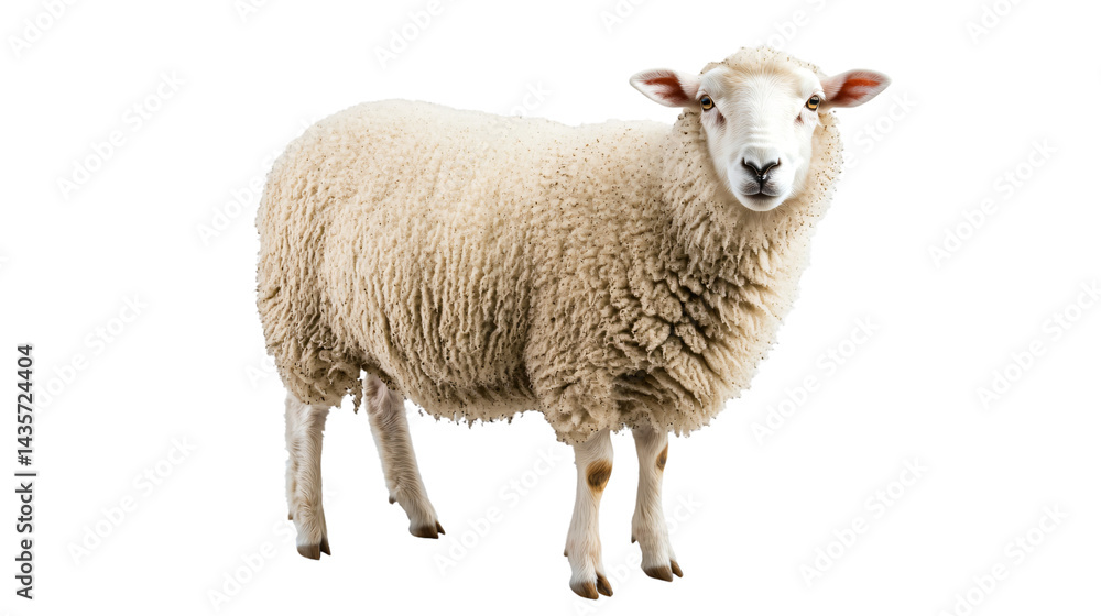 Sheep Isolated on White Background - Professional Stock Photo Sheep Isolated on White Background - Professional Stock Photo