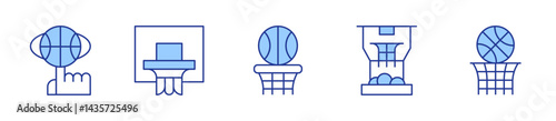 basketball, basket. Basketball Icon vector illustration. Line Duotone style. Editable stroke