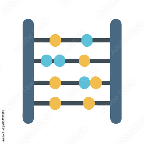 Flat style abacus illustration on black background for stock use