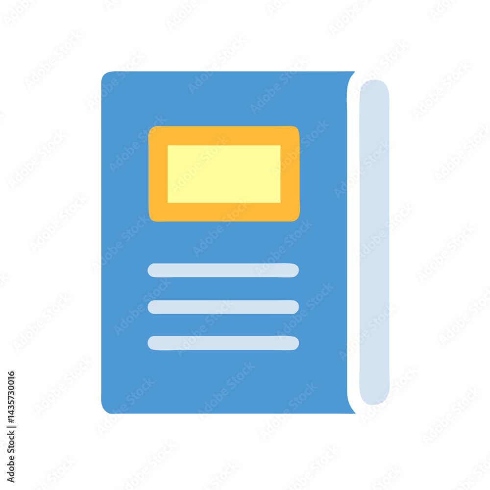 Simple flat design blue book vector against black background Simple flat design blue book vector against black background